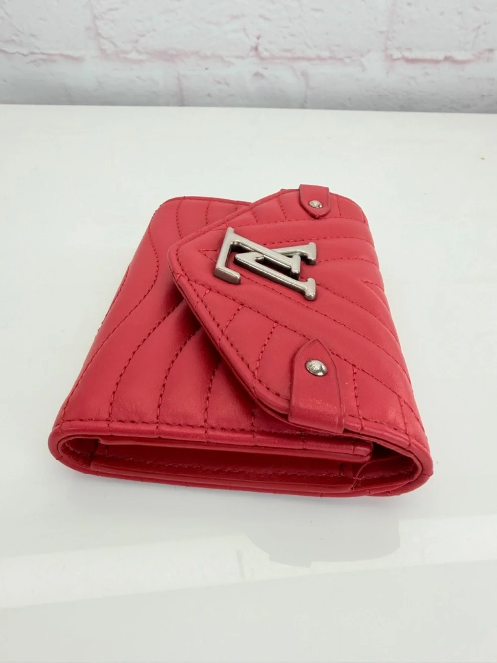 Louis Vuitton New Wave Red Quilted Leather Compact Wallet
